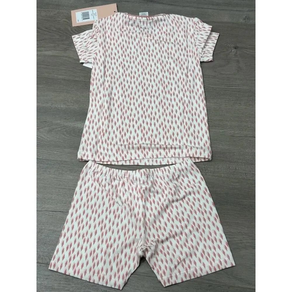 Eberjey Girls Gisele Short Sleeve Top Shorts Bottom Pajama Set Pink Size 4 NWT